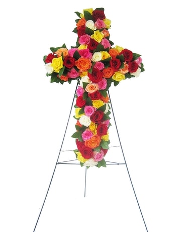 Kennedy's Colorful Cross Flower Arrangement
