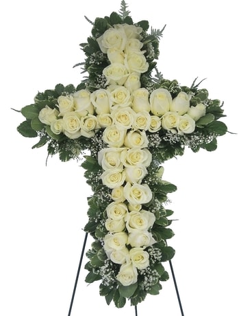 Serene Memories Cross Flower Arrangement