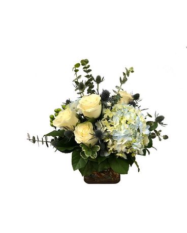 Misty Blue Morning Flower Arrangement