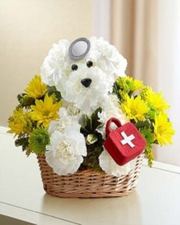 Doggie Get Well Flower Arrangement