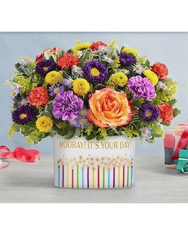 Hooray It's Your Day Flower Arrangement