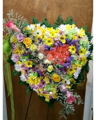Heart of Many Colors Flower Arrangement