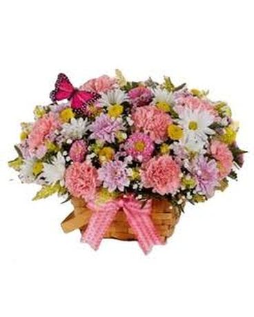 Blooming Blooms Basket Flower Arrangement