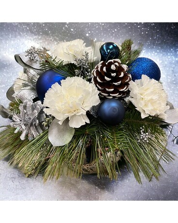 Blue Christmas Centerpiece