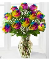 12 Roses size,  inches height and  inches wide.