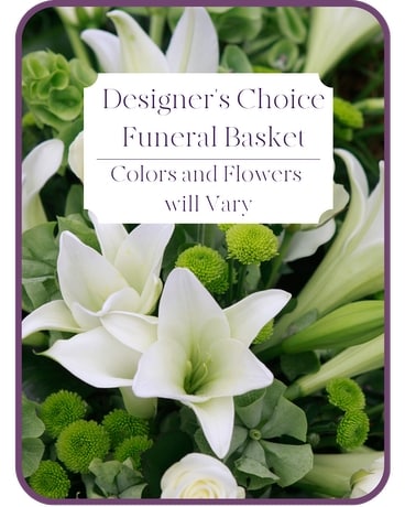 Designer's Choice Funeral Basket Sympathy Arrangement