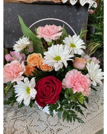 Sweetheart Basket Flower Arrangement