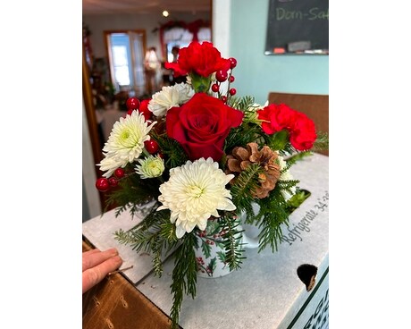 Mug of Christmas Flower Arrangement