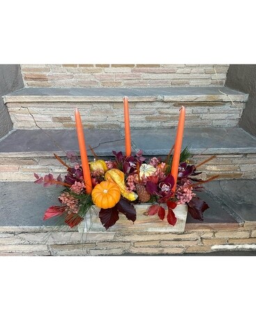 Thanksgiving three candles Flower Arrangement