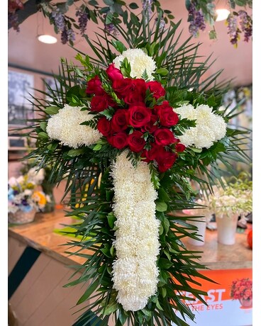 cross red cluster break Funeral Arrangement