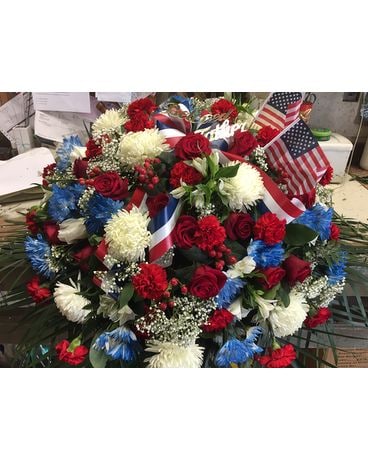 Patriotic sympathy flowers Funeral Arrangement