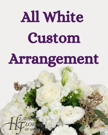 Custom All White Flowers Flower Arrangement