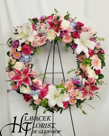 Graceful Beauty Wreath Spray Funeral Arrangement