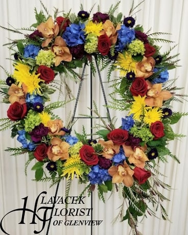 Strong and Bold Wreath Tribute Spray Funeral Arrangement