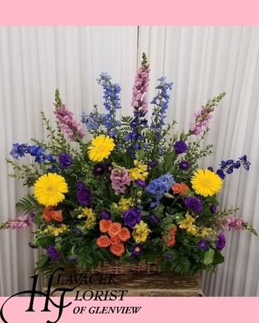 Tranquil Tribute Basket Basket Arrangement
