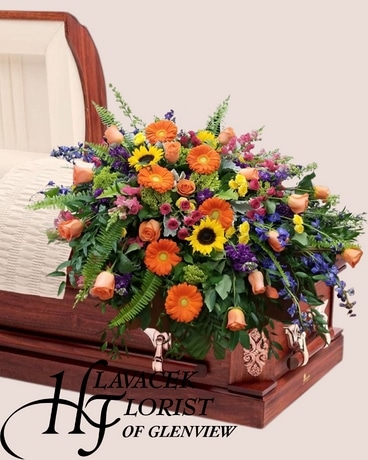 Bold Remembrance Casket Spray Funeral Casket Spray Flowers