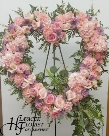 Eternal Grace Heart Wreath Spray Funeral Arrangement