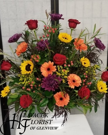 Fall Tribute Arrangement Funeral Arrangement