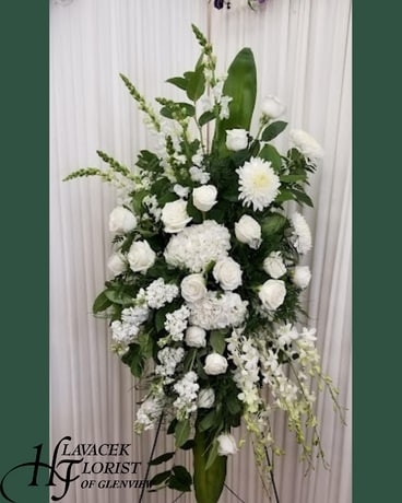 Hope and Serenity Standing Spray Funeral Arrangement