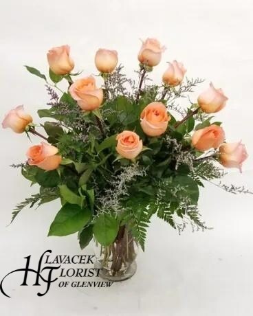 Peach Roses Flower Arrangement