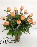12 Roses size,  inches height and  inches wide.