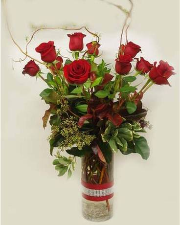 Ruby Red Romance Flower Arrangement
