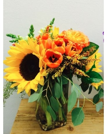 Sunflowers & Tulips Flower Arrangement