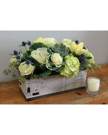 Floral Succulents Box Flower Arrangement