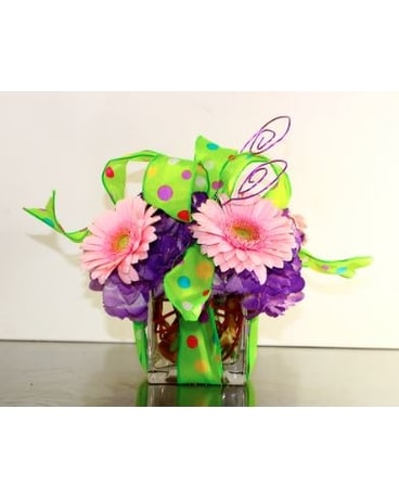 Fun And Funky Pink Gerbera Daisies Flower Arrangement