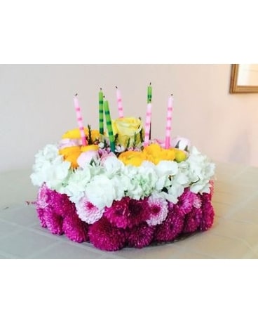 Birthday Cake Flower Arrangement
