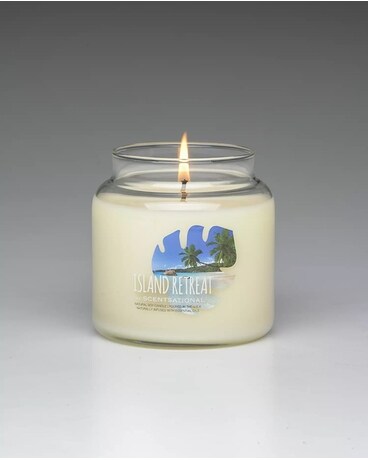 Island Retreat Candle Flower Arrangement