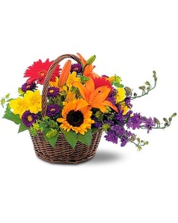 Basket of Blooms Flower Arrangement