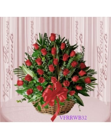 VOGUE'S RED ROSES BASKET ARRANGEMENT Basket Arrangement