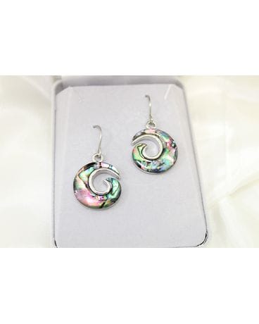 Abalone Eternity Earrings Flower Arrangement