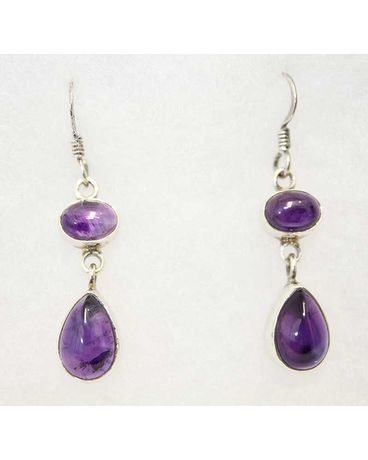 Sterling Silver Amethyst Earrings Flower Arrangement