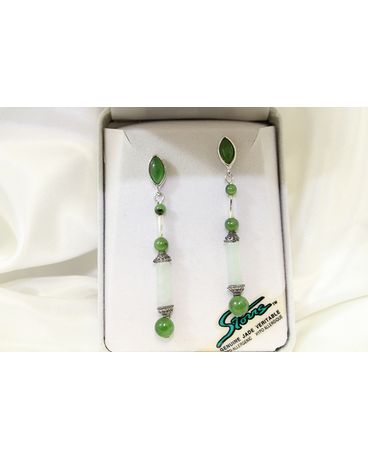 Genuine Jade Veritable Earrings Flower Arrangement