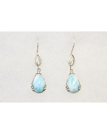 Larimar Earrings. Flower Arrangement