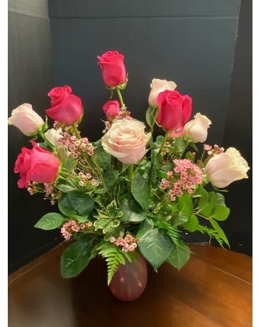 Mother's Day Dozen Roses Flower Arrangement