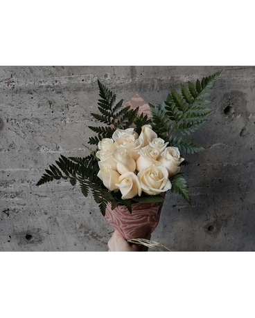 White Roses- Hand-Tied Flower Arrangement