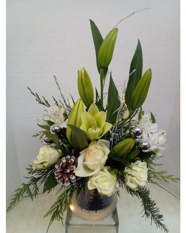 White Christmas Arrangement Flower Arrangement