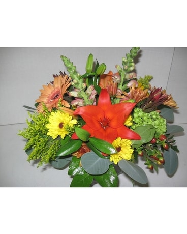 Fall Harvest Cube Flower Arrangement