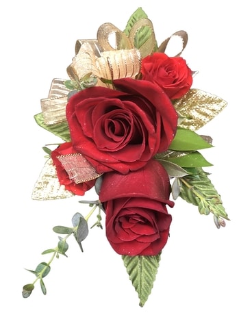 Red passion corsage Corsage