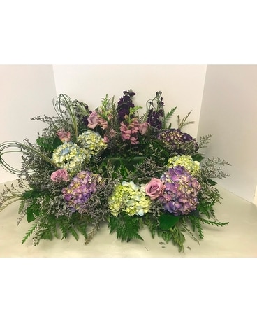Purple Rain Urn Piece Flower Arrangement