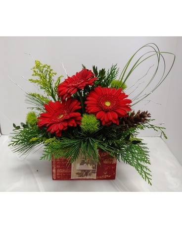 Vintage Christmas Flower Arrangement