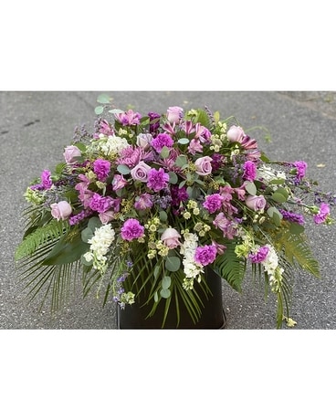 Lavender Casket Spray Funeral Casket Spray Flowers