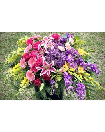 Memory Garden Casket Spray Funeral Casket Spray Flowers