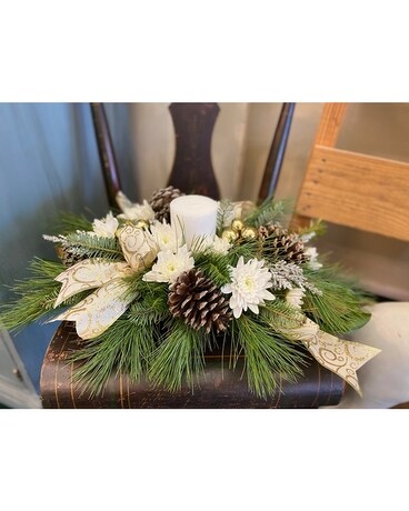 Silver & Gold Centerpiece Flower Arrangement