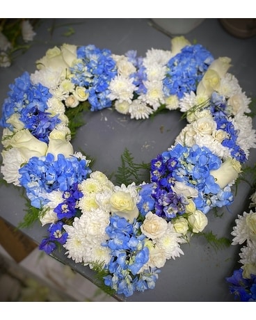 Ocean Breeze Heart Arrangement Funeral Arrangement