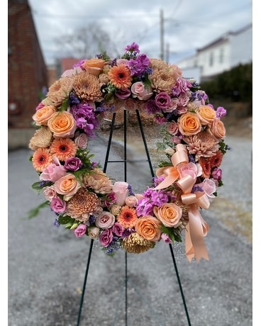 Dawn Skies Wreath Funeral Arrangement