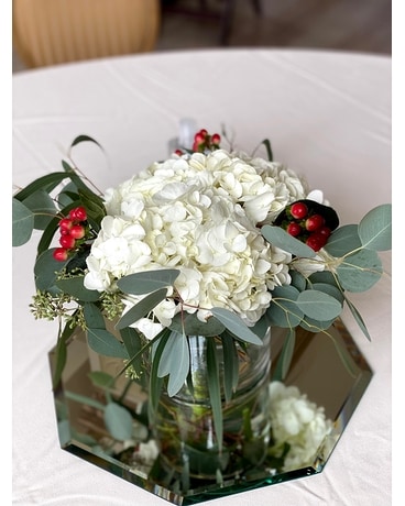 Hydrangea centerpiece Centerpiece